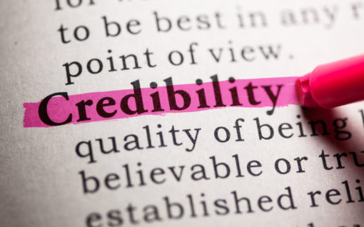 Dictionary definition of the word credibility.