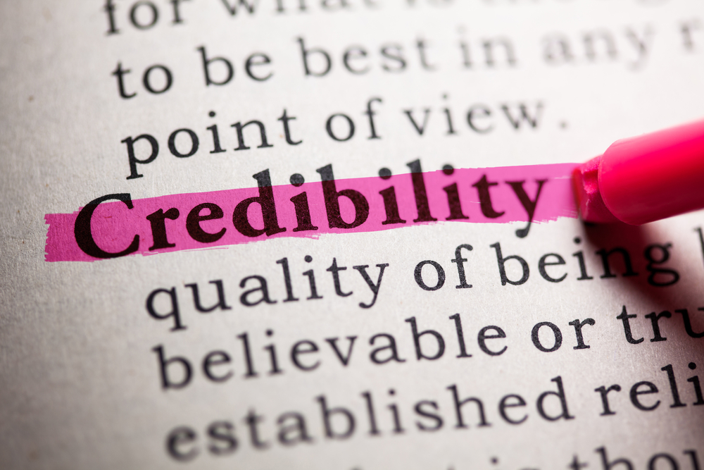 Dictionary definition of the word credibility.