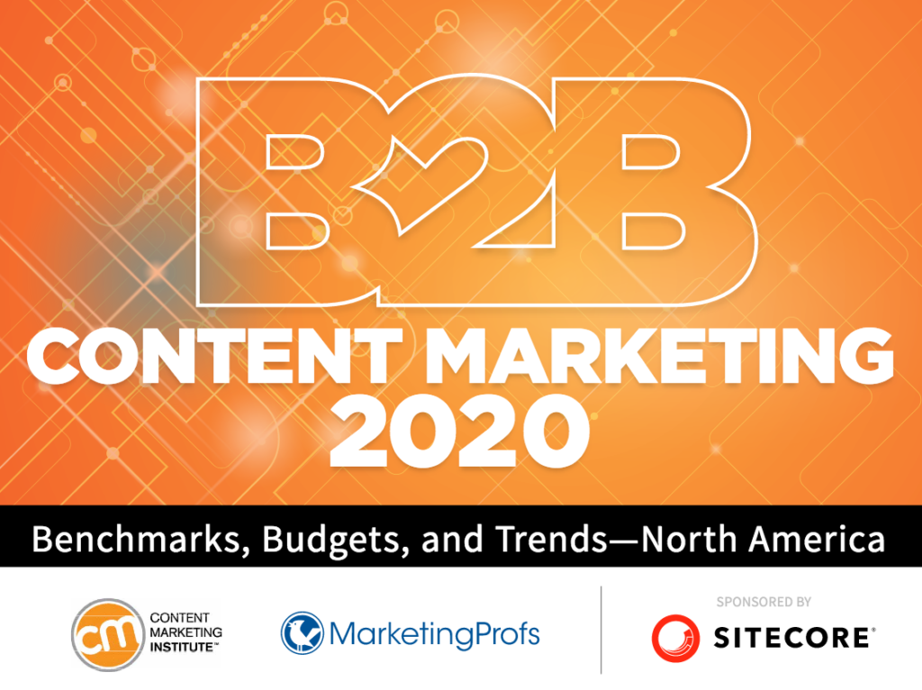 Cover of the B2B Content Marketing 2020 report from the Content marketing Institute