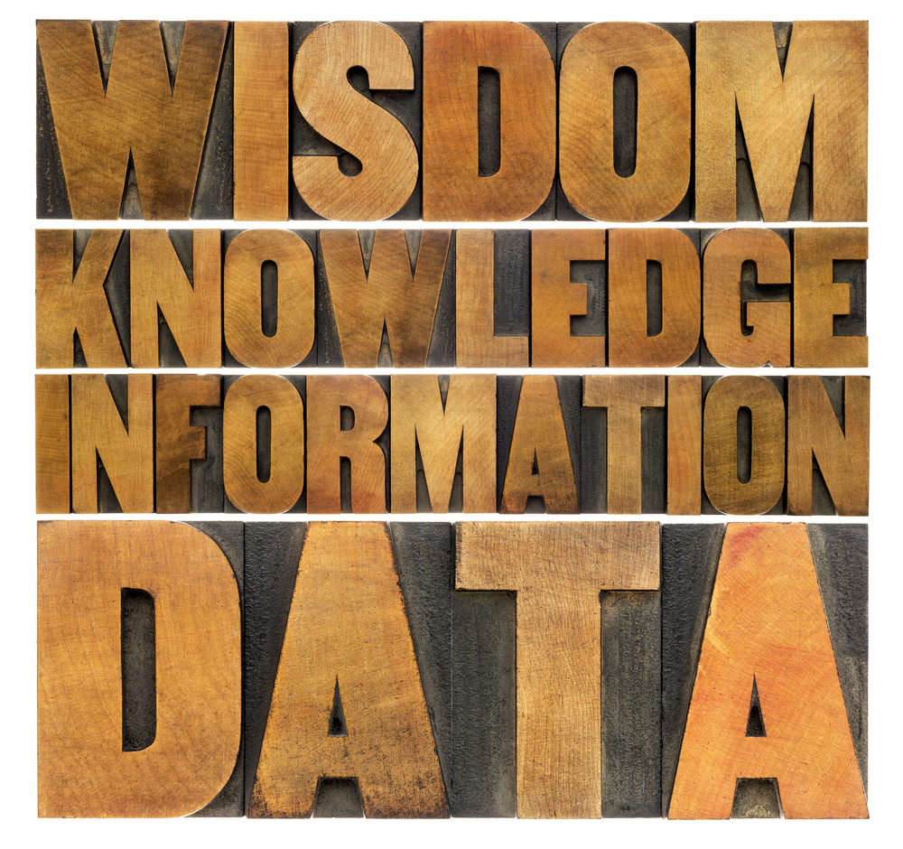 The words, data, information, knowledge and wisdom