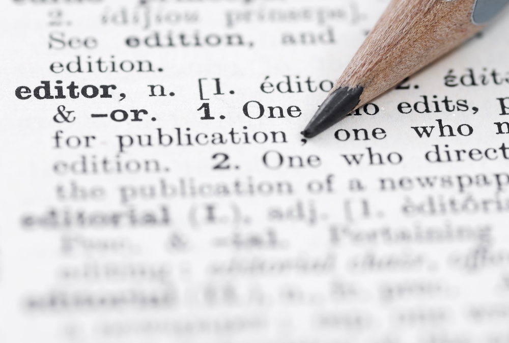 Dictionary definition of the word editor